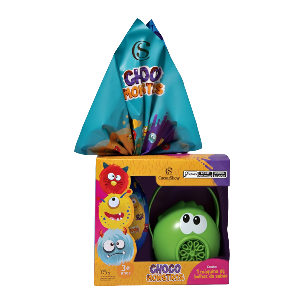 Ovo de Páscoa ao Leite Chocomonstros Bolha de Sabão Ludovico 170g
